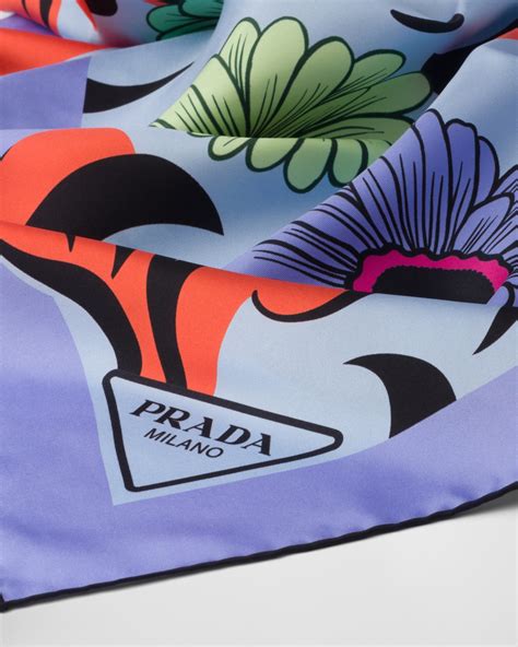 prada printed silk twill scarf|Prada shawl.